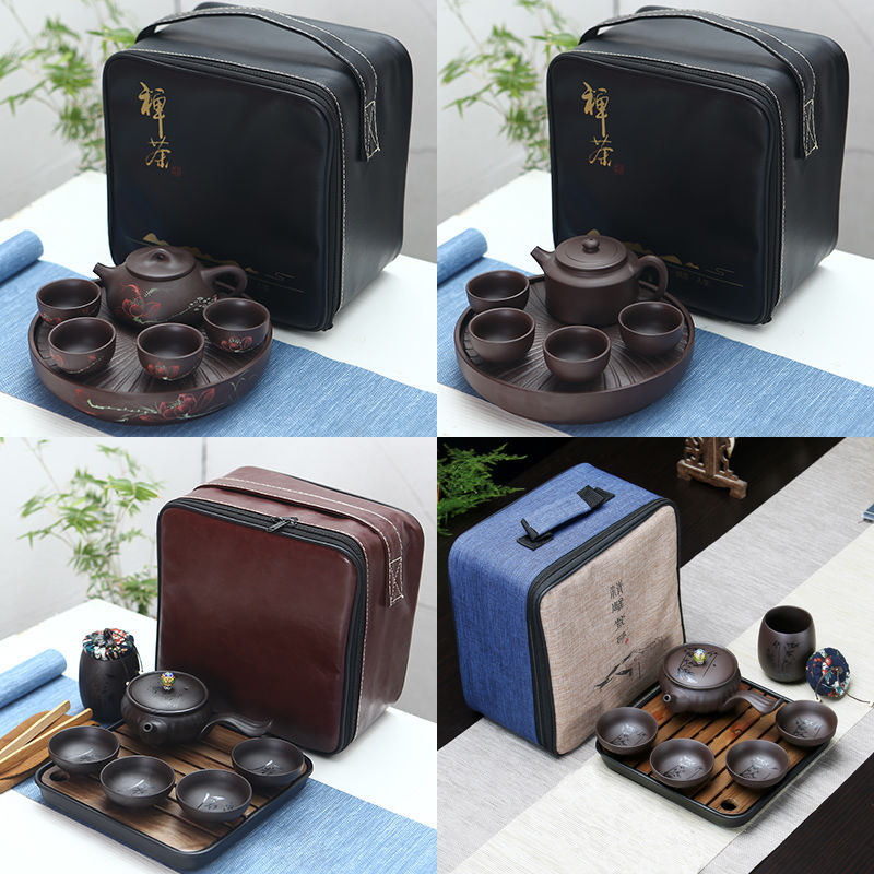 紫砂功夫茶壶包套装旅行便携茶具车载旅游茶具整套泡茶陶瓷小茶具|msdalam kategori pinggan mangkuk, set teh, Kung Fu teh - dari Buy2taobao.com untuk memberikan perkhidmatan ejen Taobao profesional membeli