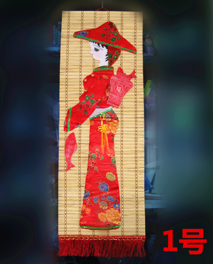 大号美女竹帘画竹挂画装饰画布画帘子画 少数民族布艺画竹画在类目 家居饰品, 创意饰品, 女巫布艺中 - 来自Buy2taobao.com提供专业的淘宝代购服务