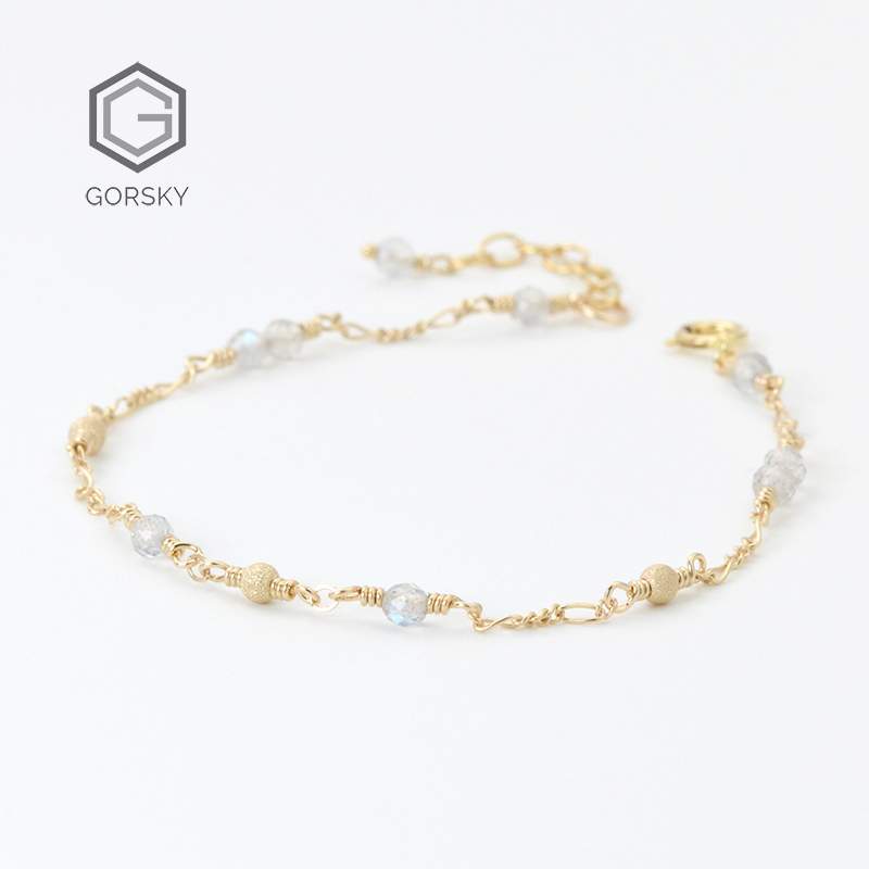14k Bao Jin Hui Moonstone Bracelet Original design Simplicity Frigidity manual Braceletsin the Accessories/Fashion Jewelry, Bracelets category - from Buy2taobao.com to provide professional Taobao agent buy service