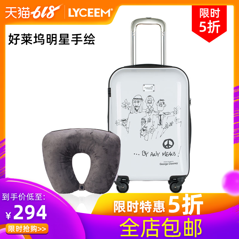 蓝橙Lyceem whateverittakes好莱坞明星手绘行李旅行拉杆箱男女在类目 箱包皮具/热销女包/男包, 旅行箱中 - 来自Buy2taobao.com提供专业的淘宝代购服务