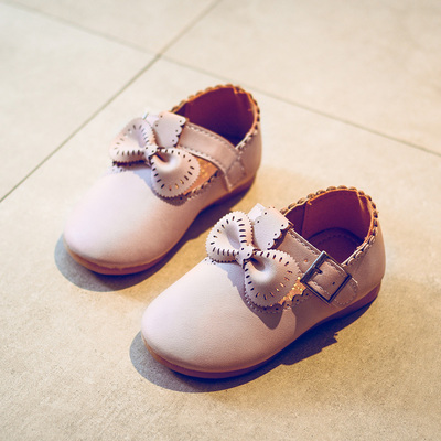 2017春季新款儿童皮鞋韩版女童单鞋公主鞋蝴蝶结宝宝鞋休闲豆豆鞋