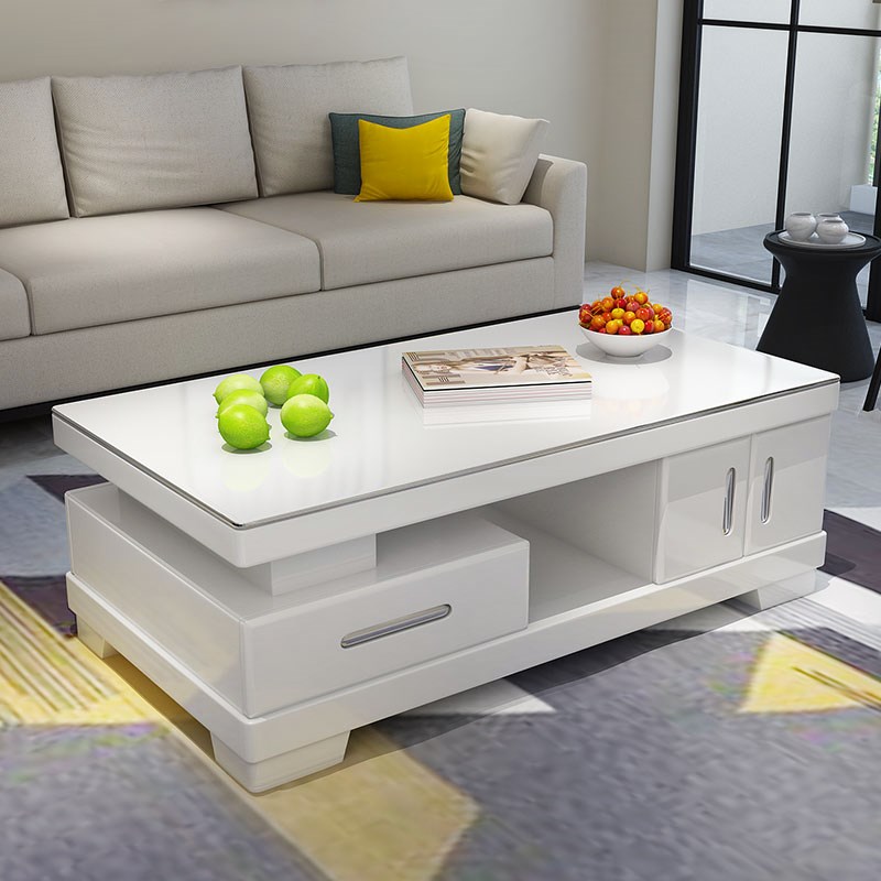 Paint Black and white Toughened glass a living room furniture Matching TV cabinet Small apartment Simplicity fashionin the Residential furniture , Categories , Tea table category - from Buy2taobao.com to provide professional Taobao agent buy service