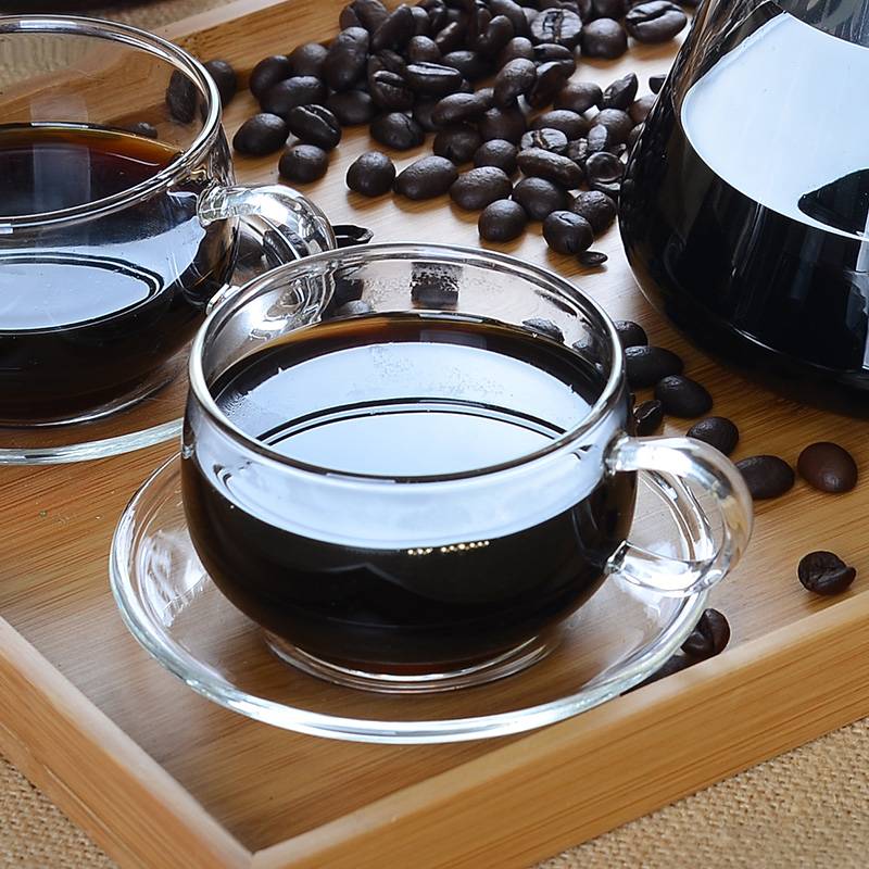 耐热玻璃咖啡把杯办公透明水杯耐高温带把手茶杯带碟子功夫茶具|ruв категории посуда, кофе, кофе - от Buy2taobao.com для оказания профессиональной услуги покупки агента Taobao