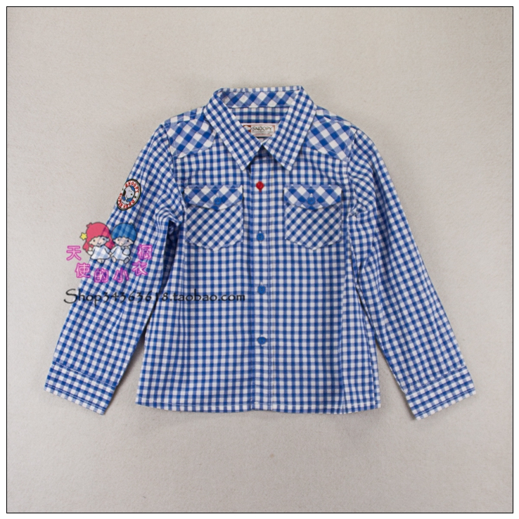 SNOOPY Special shop Children's clothing Boy Long sleeve lattice shirt 2AS40301 Special topsin the Children/Baby/Family fitted , Shirt category - from Buy2taobao.com to provide professional Taobao agent buy service