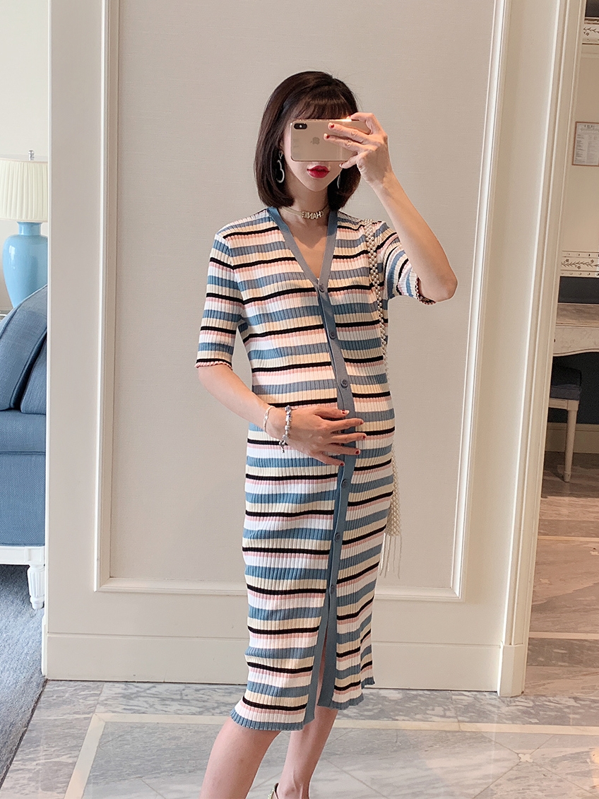 pregnant woman Spring dress 2019 Freaky Summer fashion Korean Edition Three Quarter Sleeve knitting have more cash than can be accounted for Overknee Self cultivation skirtin the Maternity/Maternal supplies/Nutrition , Maternity , Dress category - from Buy2taobao.com to provide professional Taobao agent buy service