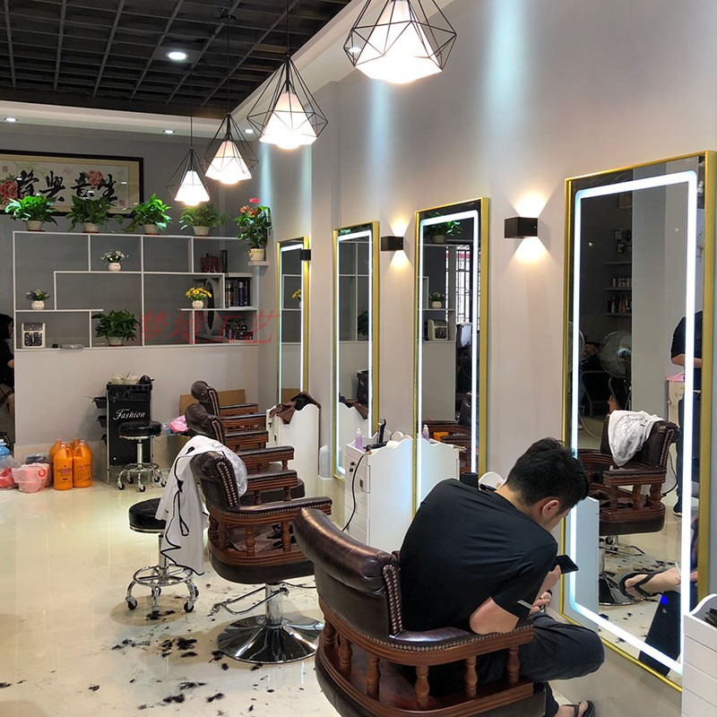 美发网红灯镜子理发店镜台发廊专用LED触控镜简约潮款一体挂墙镜在类目 商业/办公家具, 发廊/美容家具, 理发镜台中 - 来自Buy2taobao.com提供专业的淘宝代购服务