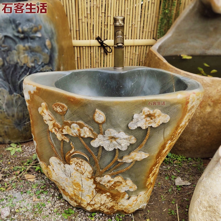 villa courtyard outdoors Garden Art stone Carved Mop pool balcony Washed children Wash basinin the Decoration main material , Toiletries , Mop pool category - from Buy2taobao.com to provide professional Taobao agent buy service