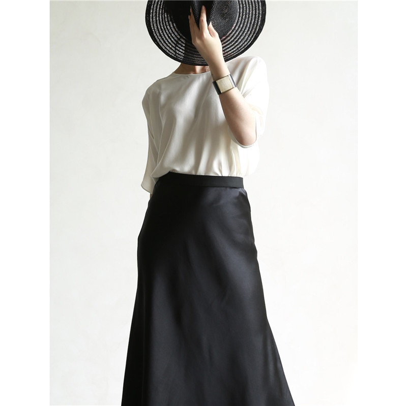 FANNIU2019春夏新 基础入门款 白色蝙蝠袖真丝上衣短袖套头衬衫女|msdalam kategori Butik wanita / wanita, shirt - dari Buy2taobao.com untuk memberikan perkhidmatan ejen Taobao profesional membeli