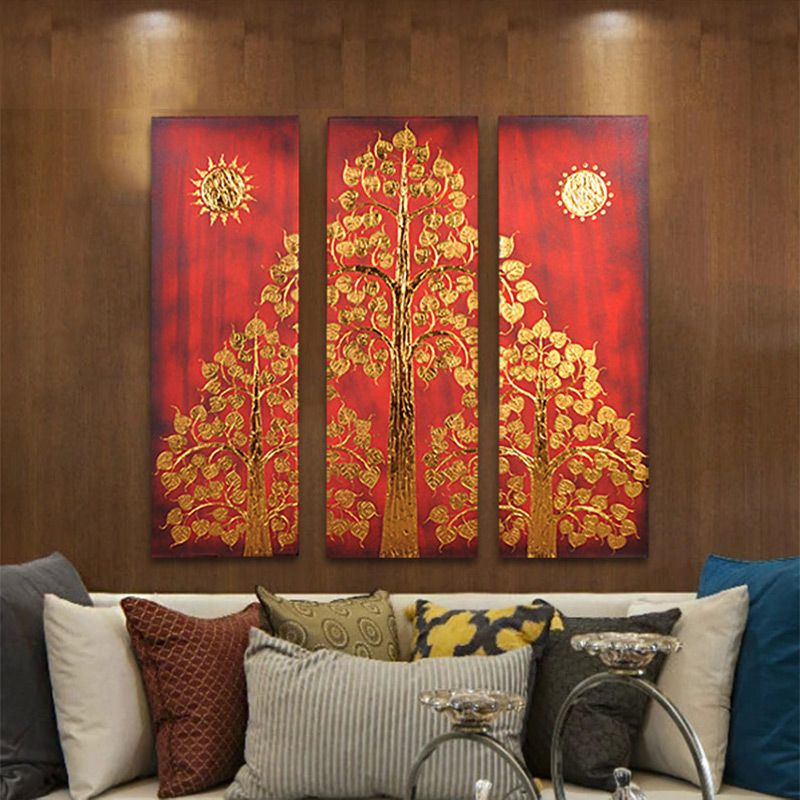 异丽东南亚装饰画酒店别墅高品位挂画泰式菩提树金箔画抽象画|ruв категории Домашний быт, декоративная живопись, техника живописи - от Buy2taobao.com для оказания профессиональной услуги покупки агента Taobao