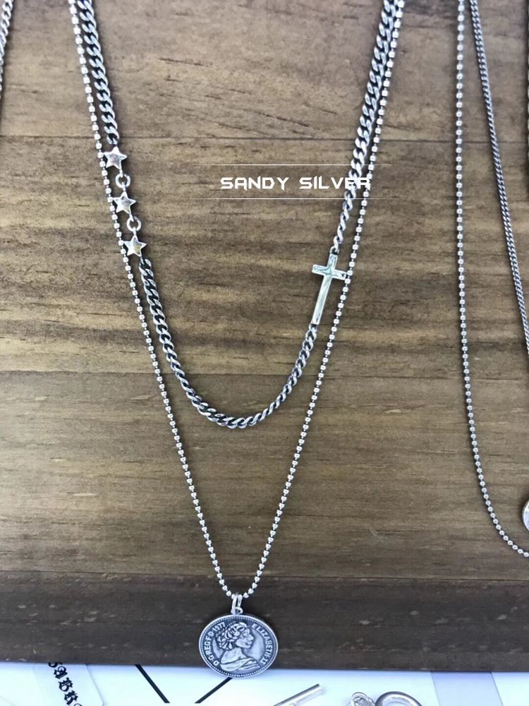 South Korean custom 925 Sterling Silver Tanks chain Mosaic star cross letter have cash less than that is registered in the accounts Necklace claviclein the Accessories/Fashion Jewelry, Necklace category - from Buy2taobao.com to provide professional Taobao agent buy service