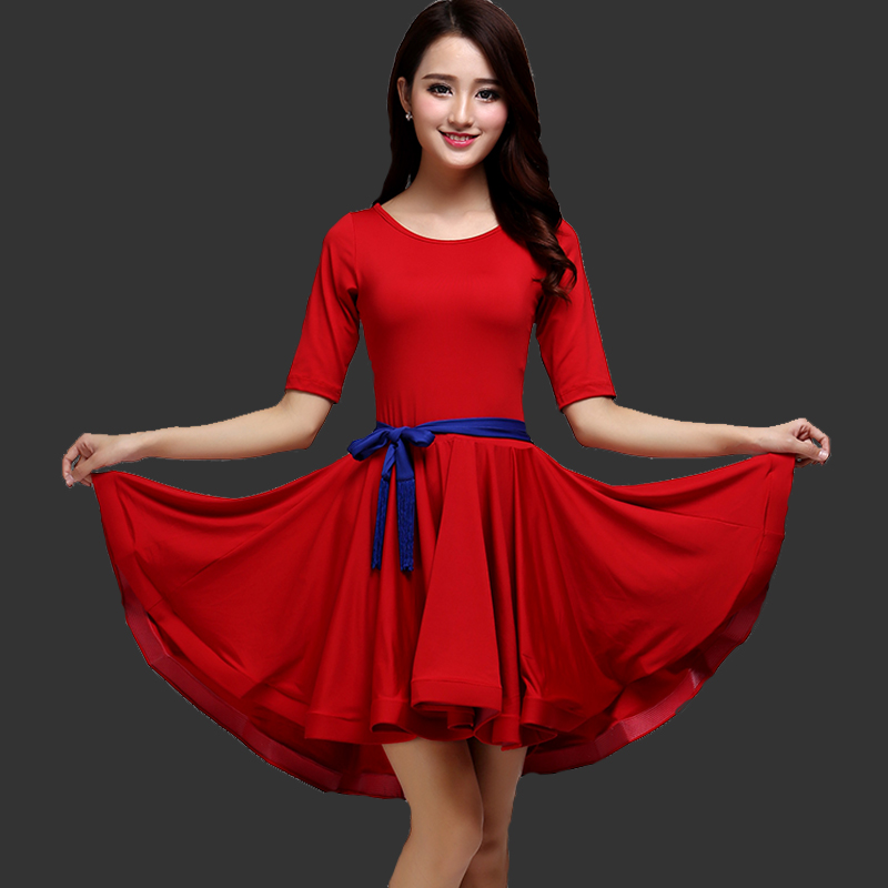 2019新款拉丁舞练习不对称裙摆连衣裙红色广场舞服装夏季舞蹈服女在类目 运动/瑜伽/健身/球迷用品, 舞蹈/健美操/体操, 拉丁舞, 拉丁舞练习套装中 - 来自Buy2taobao.com提供专业的淘宝代购服务