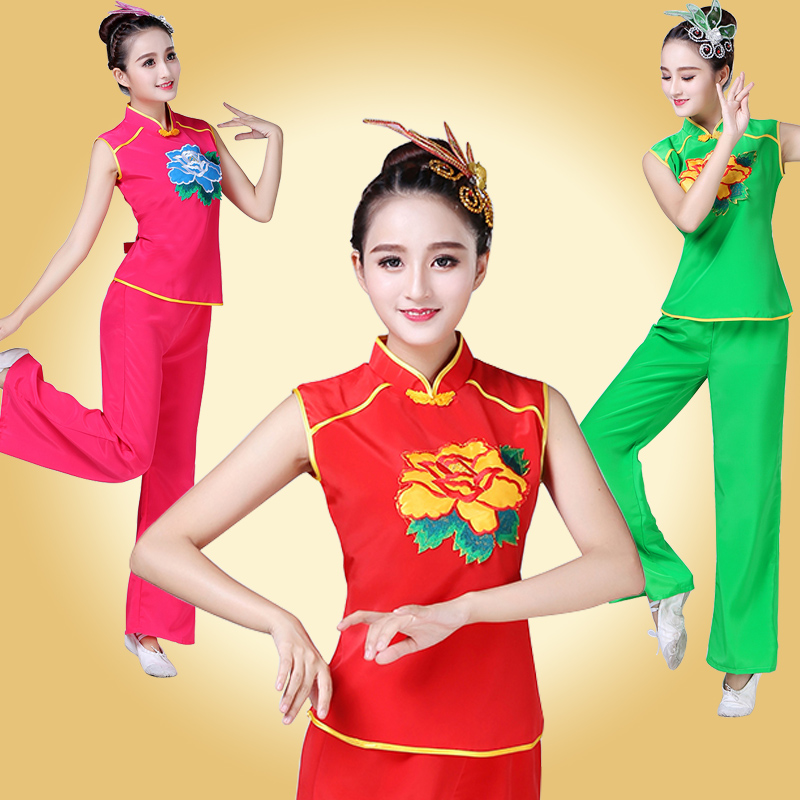 秧歌服2018新款女成人套装扇子舞蹈演出服腰鼓队打鼓服广场舞服装在类目 运动/瑜伽/健身/球迷用品, 舞蹈/健美操/体操, 秧歌舞, 秧歌服中 - 来自Buy2taobao.com提供专业的淘宝代购服务