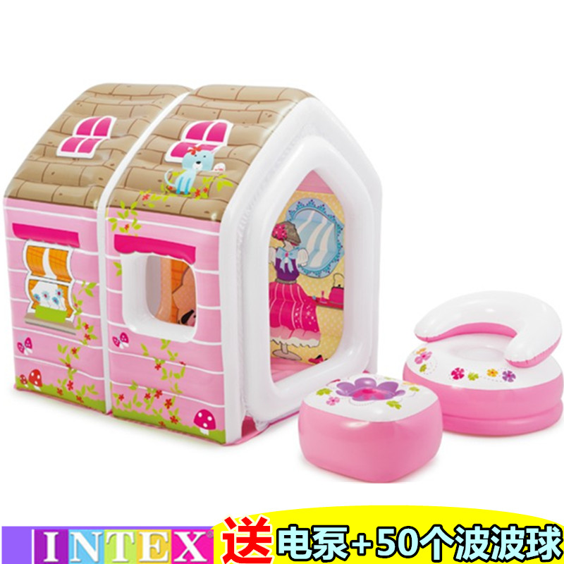 Inflatable castle household INTEX Princess House girl Play house inflation Children tent Swimming indoorin the Toy/Childs/Puzzle/Building block/Model , Outdoor sports/Leisure/Traditional toys , Children's Tent/Game room category - from Buy2taobao.com to provide professional Taobao agent buy service