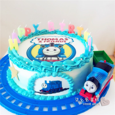 合肥卡通托马斯小火车生日蛋糕 男孩儿童周岁蛋糕 同城配送