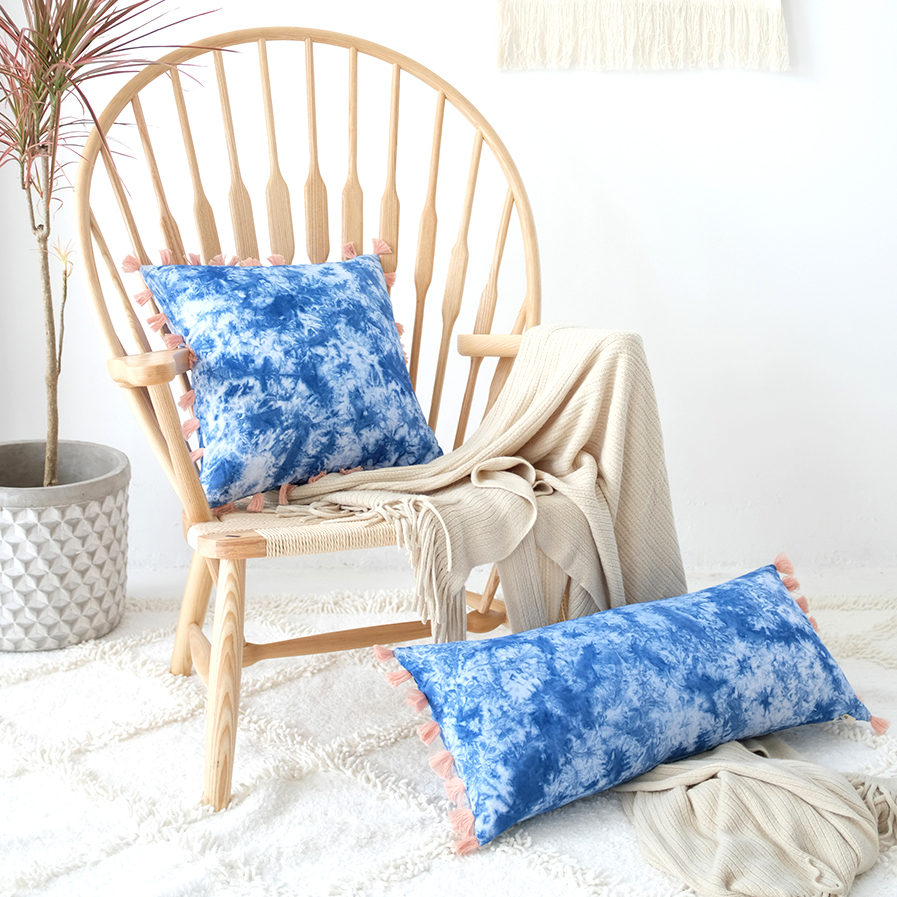 |慢松球|手工扎染纯棉粉色流苏新中式民族波西米亚沙发靠垫抱枕|msdalam kategori rumah Fabrik, bantal/bantal - dari Buy2taobao.com untuk memberikan perkhidmatan ejen Taobao profesional membeli