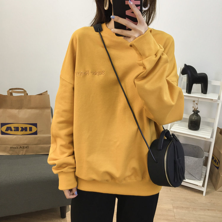 quality Korean Edition Three-dimensional letters Embroidery Easy profile BF leisure time Solid Sweater Large coat Fleecein the Women's clothing/Boutique , Sweater/Fleece category - from Buy2taobao.com to provide professional Taobao agent buy service