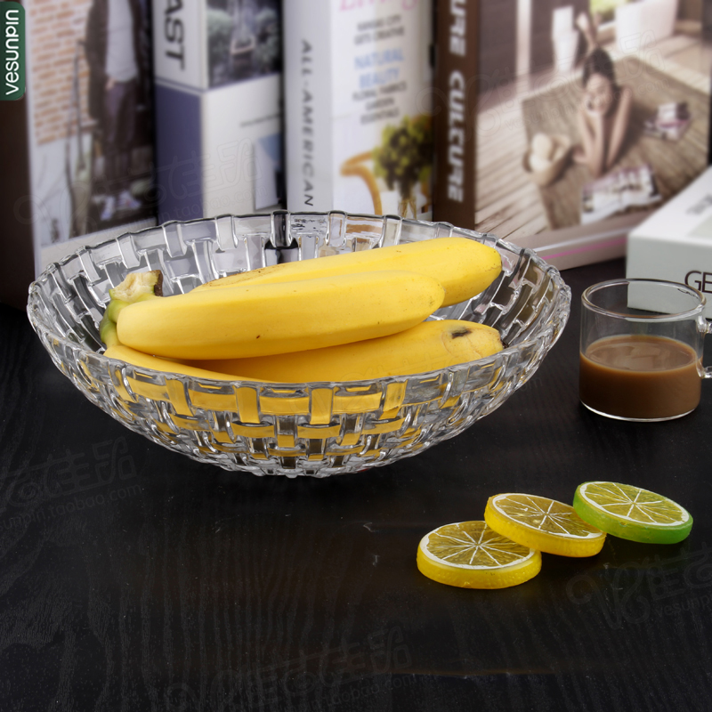 Crystal Jade European style originality Fruit plate Straw mat Fruit plate Glass Fruit plate transparent modern a living room Decoration self-helpin the Tableware , Tableware , Fruit bowl/Fruit plate/Hamper category - from Buy2taobao.com to provide professional Taobao agent buy service