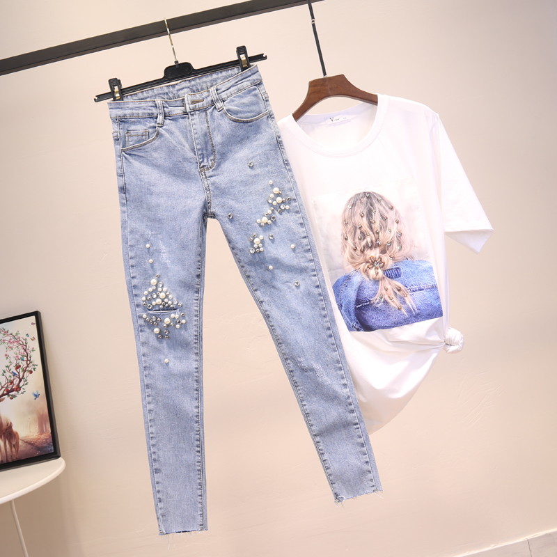 Nail bead hole Jeans 2019 new pattern spring clothes Show thin Korean Edition Pencil Pants Self cultivation Elastic force Paige Pencil pantsin the Women's clothing/Boutique , Jeans category - from Buy2taobao.com to provide professional Taobao agent buy service