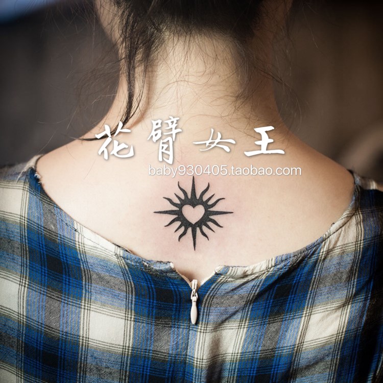 花臂少女TATTOO S暗黑系黑白爱心太阳 防水原宿纹身贴在类目 家居饰品, 贴饰, 其他贴饰中 - 来自Buy2taobao.com提供专业的淘宝代购服务