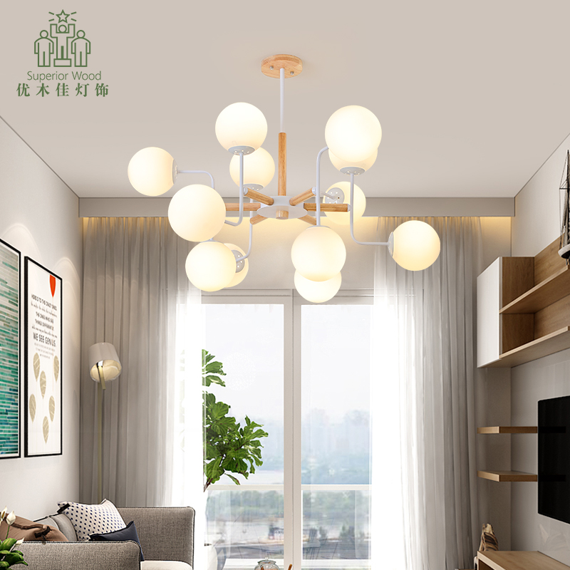 Nordic solid wood Hotel lamps and lanterns originality Glass Beanstalk led Restaurant lights modern Simplicity Dining room household Lightingin the Decoration main material , Lamps , Chandelier category - from Buy2taobao.com to provide professional Taobao agent buy service