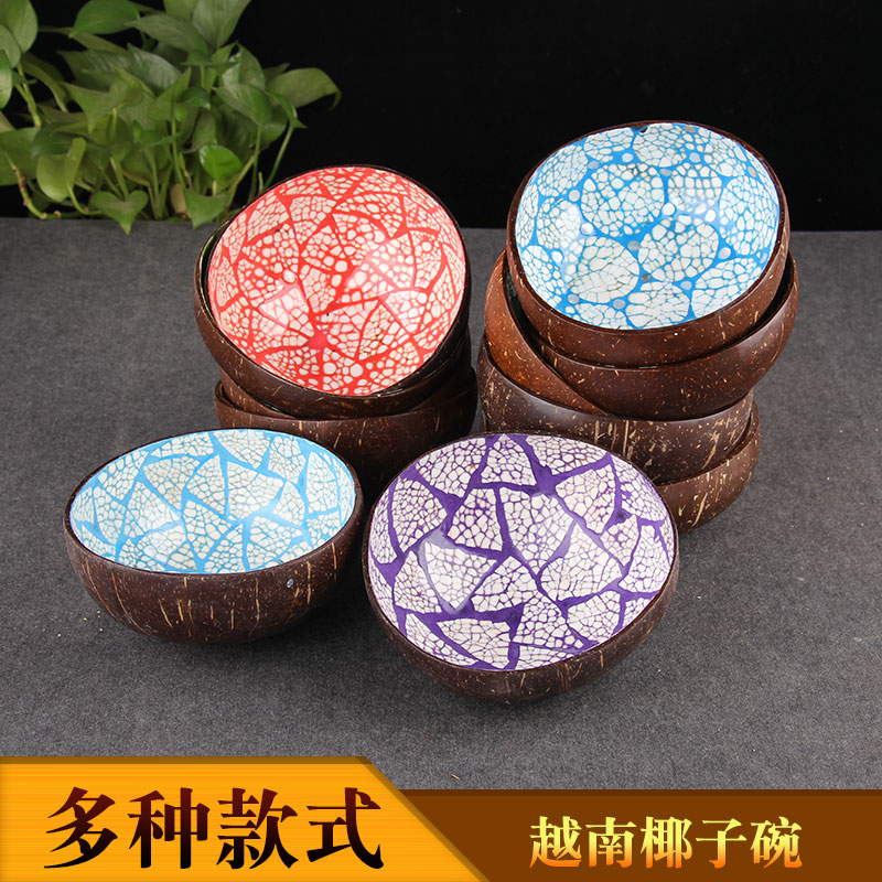 Vietnam originality Coconut shell manual Coloured drawing Storage Candy Decoration crafts originality Gifts ornamentin the Home accessories , Decorative items , Decorative bowls  category - from Buy2taobao.com to provide professional Taobao agent buy service