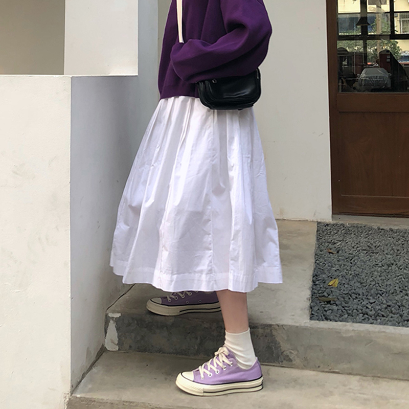 春季2019新款复古高腰a字半身裙女韩版宽松显瘦百褶裙中长款裙子在类目 女装/女士精品, 半身裙中 - 来自Buy2taobao.com提供专业的淘宝代购服务