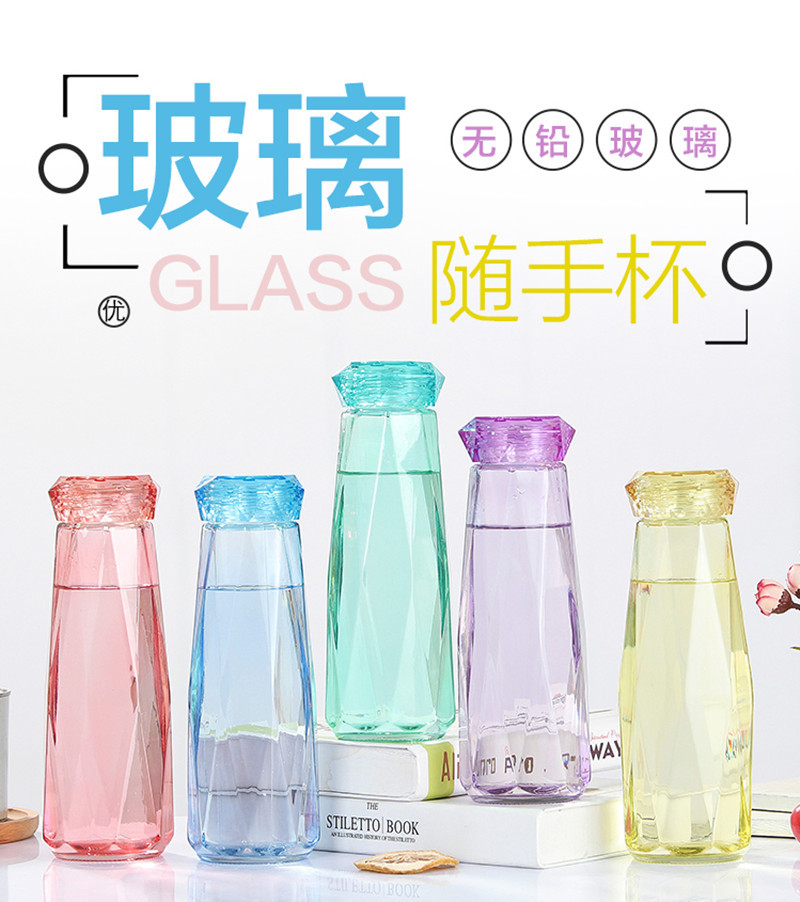 韩版创意礼品水杯钻石网红玻璃水杯子清新ins透明钻石玻璃杯在类目 餐饮具, 杯子/水杯/水壶, 玻璃杯中 - 来自Buy2taobao.com提供专业的淘宝代购服务