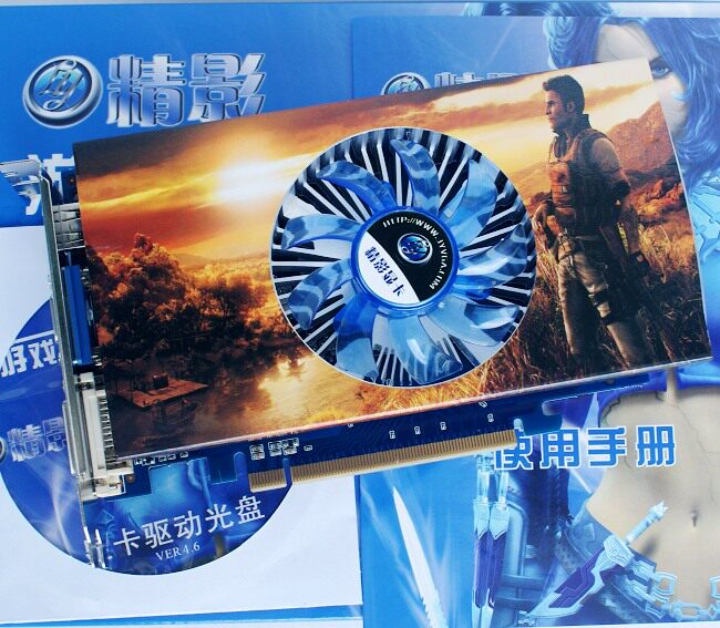 商城正品 精影 9600GT 独立1G 256位精钻版,真实1024M拼9800GT