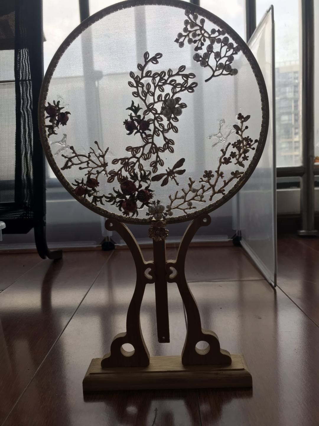 原木实木团扇扇架 距离可调节展示架扇托底座中国风古风礼盒包装|ruв категории доставка цветов/цветок моделирования/растения садоводства, свадебные цветы макет, невеста букеты - от Buy2taobao.com для оказания профессиональной услуги покупки агента Taobao