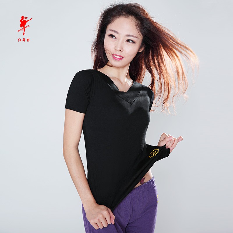 红舞鞋35061 舞蹈服装 女短袖上衣 休闲瑜伽练功服 现代广场舞|msdalam kategori sukan/Yoga/kecergasan/bekalan peminat, Dance/Aerobik/Gymnastics, Aerobik, Baju senamrobik - dari Buy2taobao.com untuk memberikan perkhidmatan ejen Taobao profesional membeli
