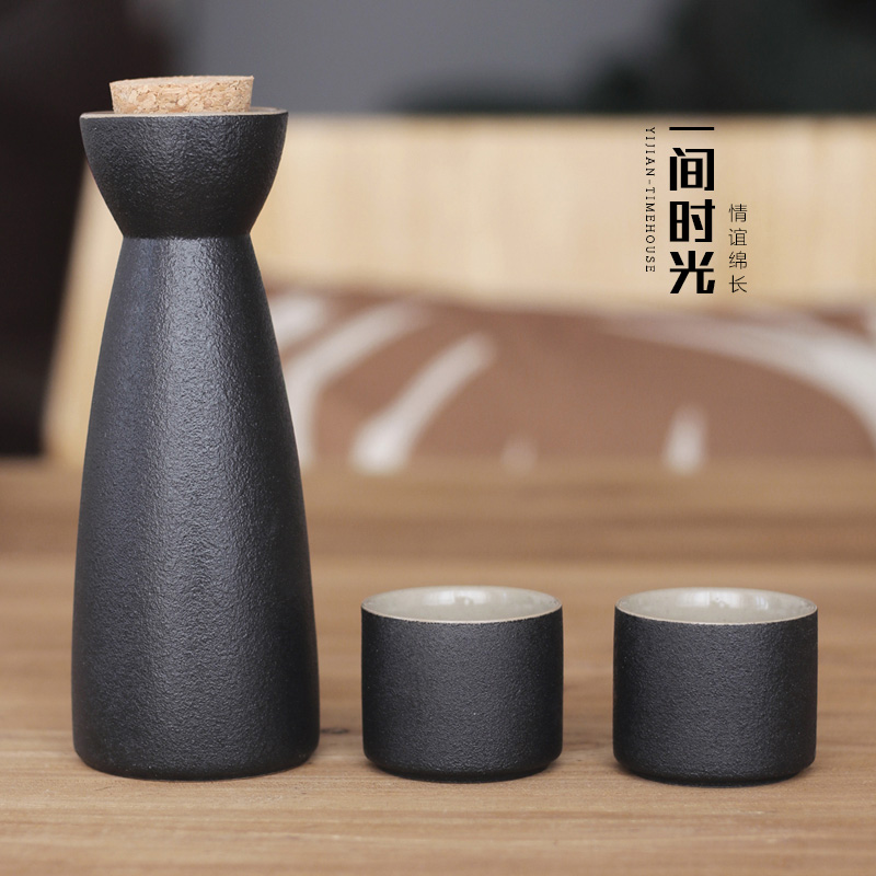 日式禅墨风陶瓷酒具套装家用清酒小酒壶温酒器黄酒白酒杯黑陶酒盅|msdalam kategori pinggan mangkuk, Flagon/Wineglass/Wine, Wineglass - dari Buy2taobao.com untuk memberikan perkhidmatan ejen Taobao profesional membeli