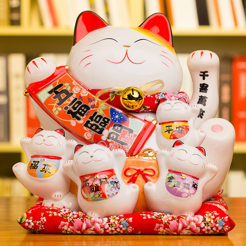 正版招财猫摆件 招财猫超大号16寸日本陶瓷储蓄罐 开业创意礼品|msdalam kategori Aksesori rumah, barang-barang hiasan, Cat Lucky - dari Buy2taobao.com untuk memberikan perkhidmatan ejen Taobao profesional membeli