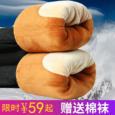 南颂年棉裤男冬季加绒加厚东北打底裤驼绒内穿高腰男士超厚保暖裤