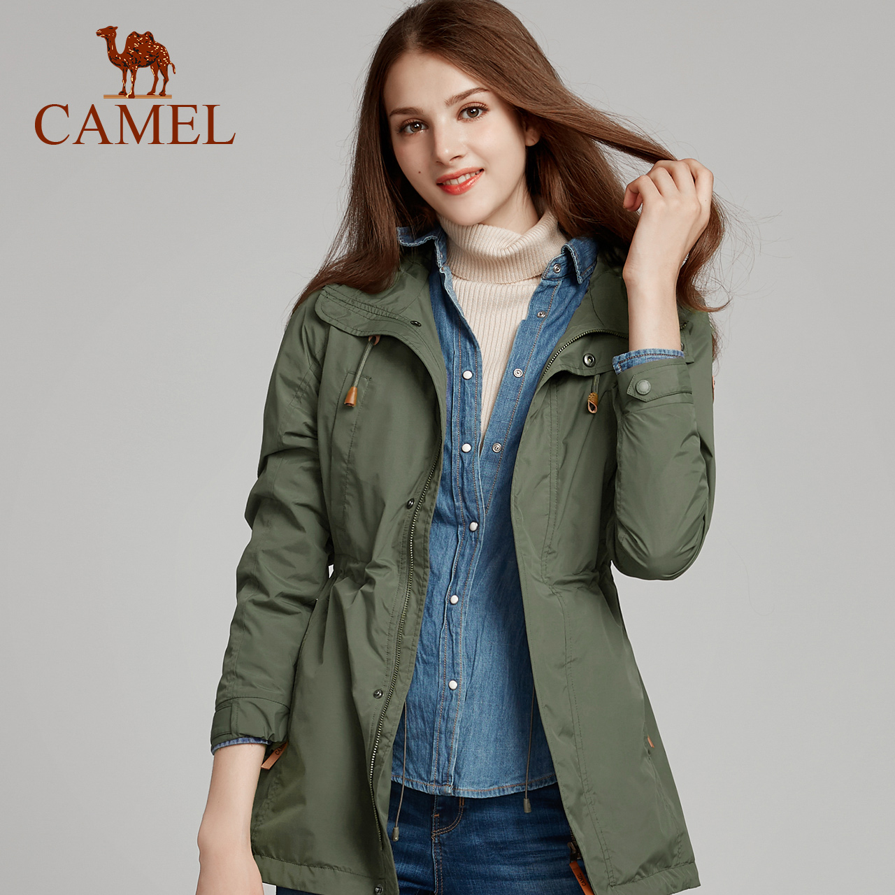 秋冬新品Camel/骆驼户外女士中长款风衣 防风休闲型夹克外套 正品|msdalam kategori luar/Mountaineer/Camping/Aksesori perjalanan, pakaian luar, pakaian percutian luar, pakaian percutian luar - dari Buy2taobao.com untuk memberikan perkhidmatan ejen Taobao profesional membeli
