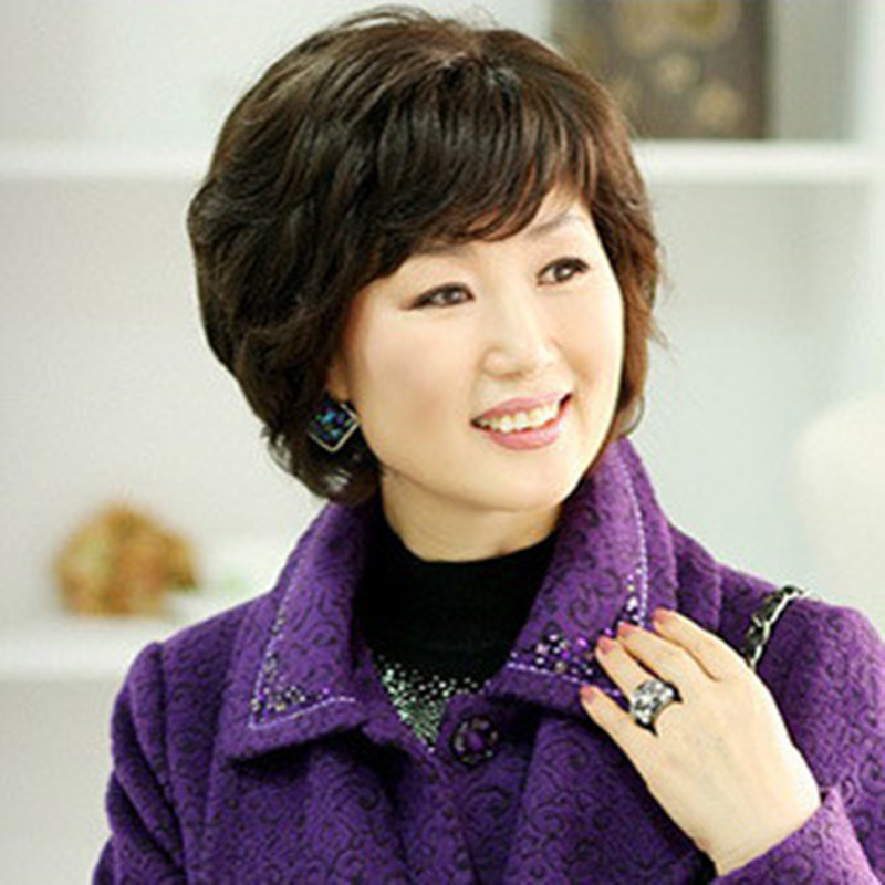 真人发丝假发套中年女式真发假发套中老年假发女短发短卷发送妈妈|ruв категории кондиционер для волос/парик, парик, весь парик - от Buy2taobao.com для оказания профессиональной услуги покупки агента Taobao