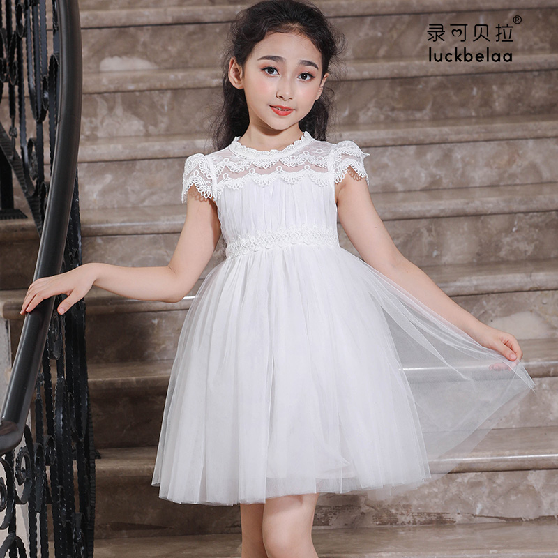 录贝公主礼服小女孩公主裙洋气女童连衣裙2019新款夏白色儿童裙子|ruв категории Детская одежда, юбки (новый), платье - от Buy2taobao.com для оказания профессиональной услуги покупки агента Taobao
