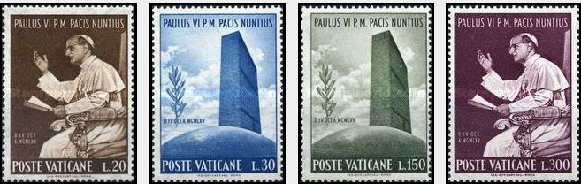 The Vatican 1965 stamp Pope Paul Visit United Nations Headquarters building 4 full Gum full articlein the Antique/Youbi/Crafts/Collection , Stamps , Foreign stamps category - from Buy2taobao.com to provide professional Taobao agent buy service