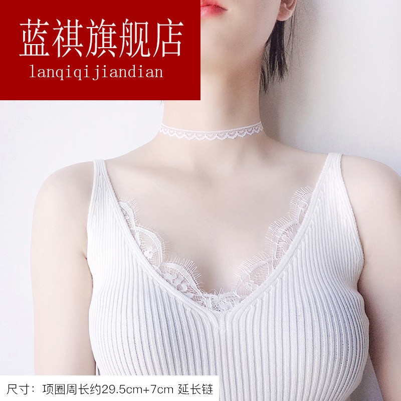 白色蕾絲項圈鎖鏈女短款頸帶頸圈頸鏈脖子飾品項鏈choker超仙系在類目 飾品/流行首飾/時尚飾品新, 項鍊中 - 來自Buy2taobao.com提供專業的淘寶代購服務