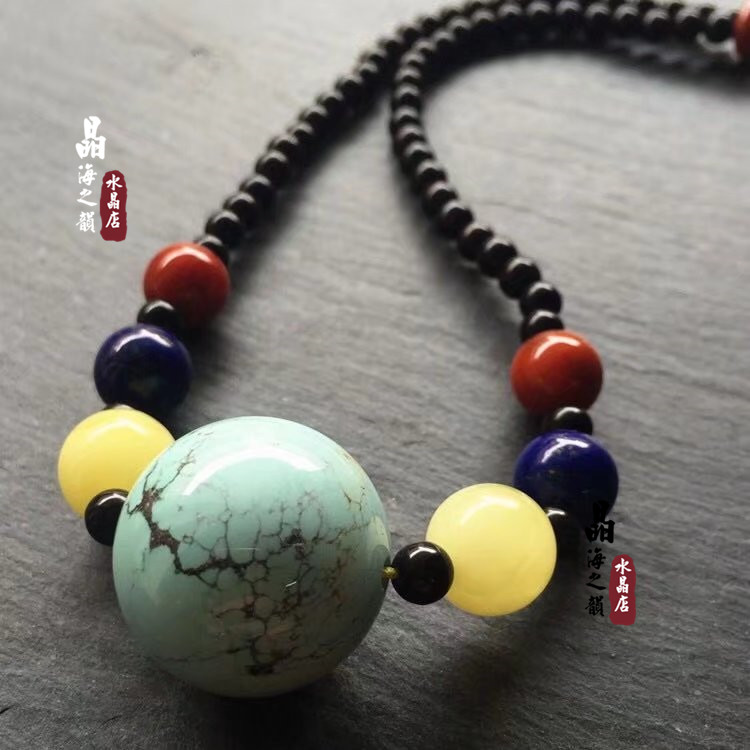 natural Ore Hubei Turquoise Loose bead Bead Clavicle chain Pendant Necklace 20mm men and womenin the Accessories/Fashion Jewelry, Pendant/Pendant category - from Buy2taobao.com to provide professional Taobao agent buy service