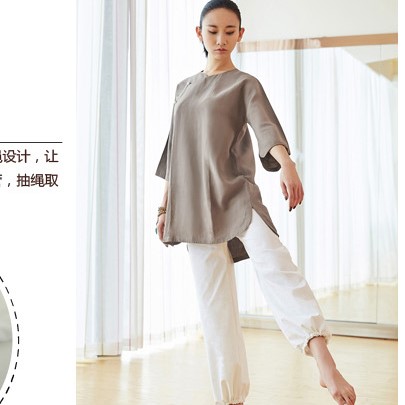 格宁夏季新款薄棉麻品牌瑜伽服套装女茶道服太极居士服禅修服冥想在类目 运动/瑜伽/健身/球迷用品, 瑜伽, 瑜伽服中 - 来自Buy2taobao.com提供专业的淘宝代购服务