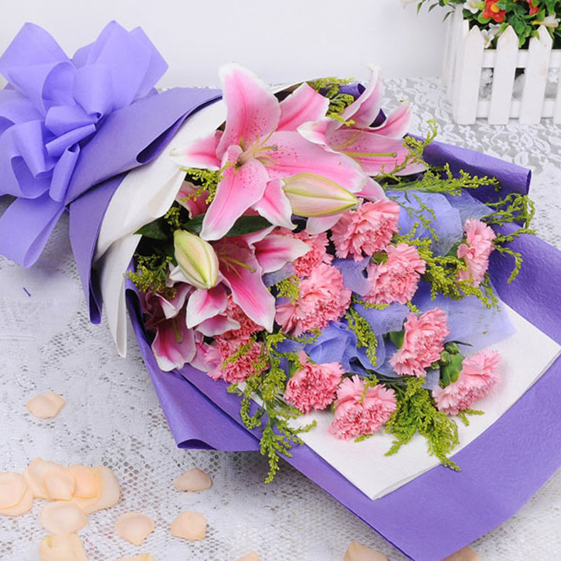 康乃馨百合花束 母亲节鲜花广州同城速递 花店送花白云花都天河在类目 鲜花速递/花卉仿真/绿植园艺, 鲜花速递(同城)中 - 来自Buy2taobao.com提供专业的淘宝代购服务