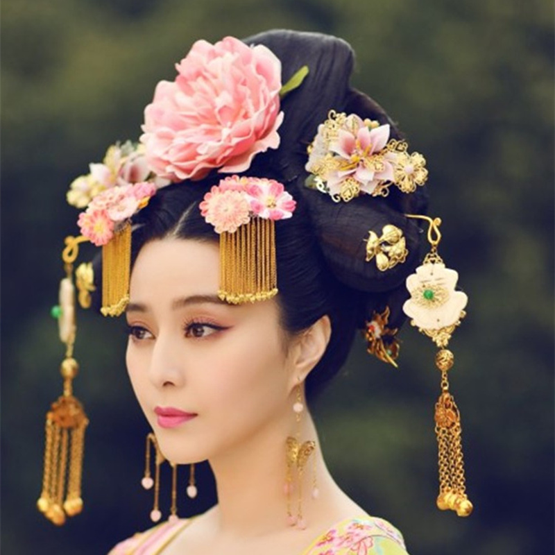 武媚娘新娘古裝劇頭飾唐朝漢服發飾古代步搖鳳冠霞帔宮廷中式皇冠在類目 飾品/流行首飾/時尚飾品新, 髮飾中 - 來自Buy2taobao.com提供專業的淘寶代購服務