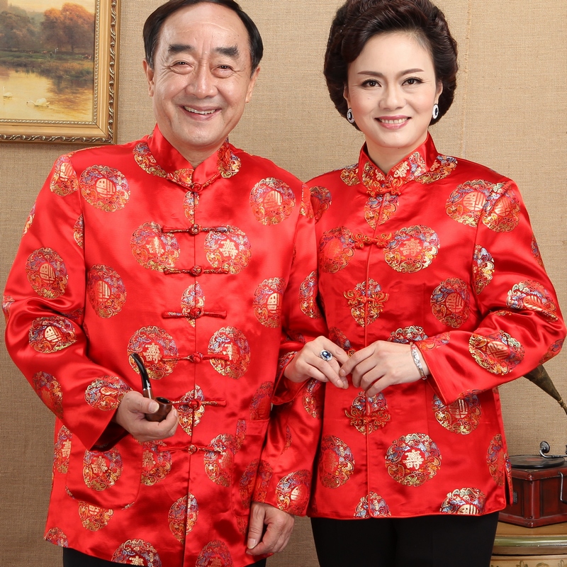 生日過壽中老年人唐裝情侶爺爺大紅色棉衣男外套80歲男冬裝春秋裝在類目 男裝, 民族服裝中 - 來自Buy2taobao.com提供專業的淘寶代購服務