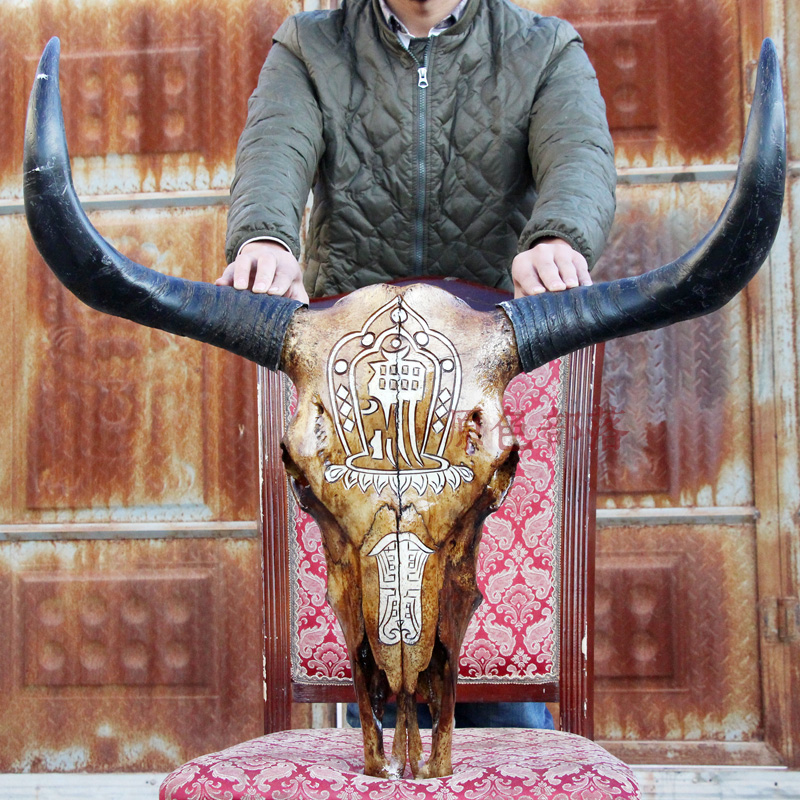 Yak skull decorate Crafts cattle skull decorate specimen Wall hanging decorate personality Tattoo parlors Wall Pendantsin the Home accessories , Mural category - from Buy2taobao.com to provide professional Taobao agent buy service