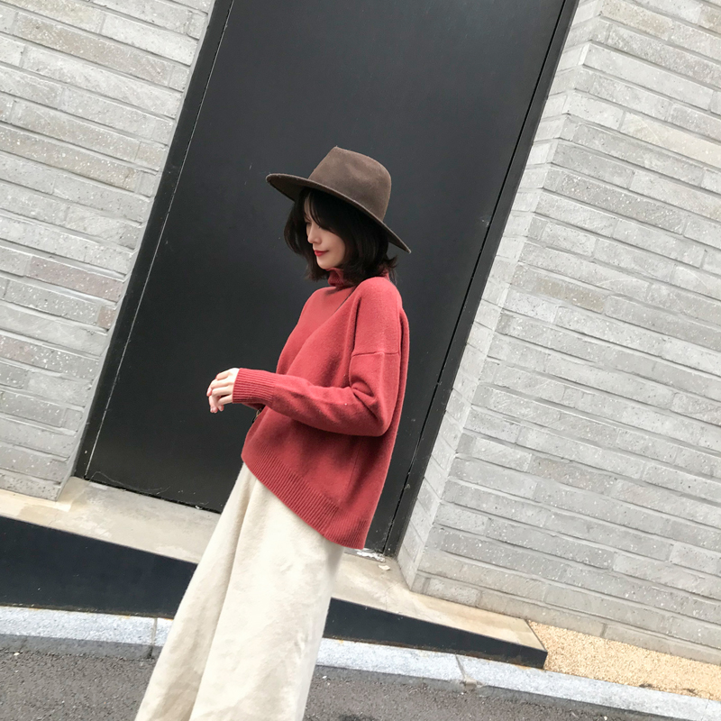 杨小妖经典基础百搭高领慵懒风全羊毛针织毛衣女打底衫2018新款冬|msdalam kategori Butik wanita / wanita, sweater - dari Buy2taobao.com untuk memberikan perkhidmatan ejen Taobao profesional membeli