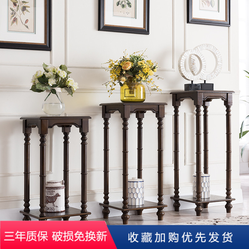 美式实木花架客厅落地花盆架置物架简约阳台绿萝多肉花几组合花架|ruв категории жилой мебели, рама тип, цветок/несколько - от Buy2taobao.com для оказания профессиональной услуги покупки агента Taobao