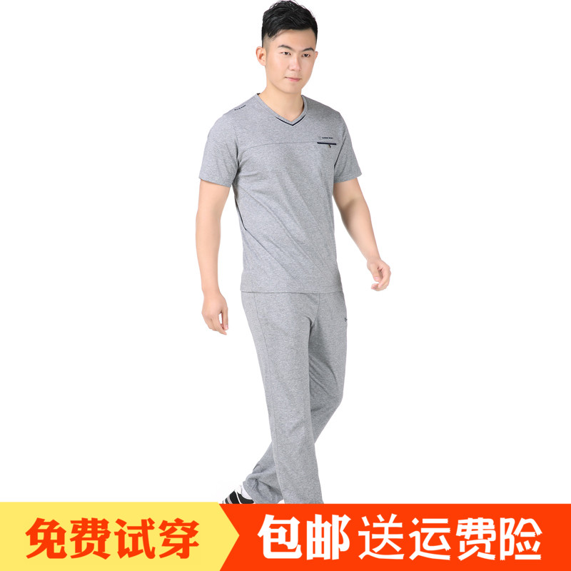 新款中老年男装四季运动休闲套装中年爸爸装短袖长裤运动两件套棉在类目 男装, 套装, 休闲运动套装中 - 来自Buy2taobao.com提供专业的淘宝代购服务