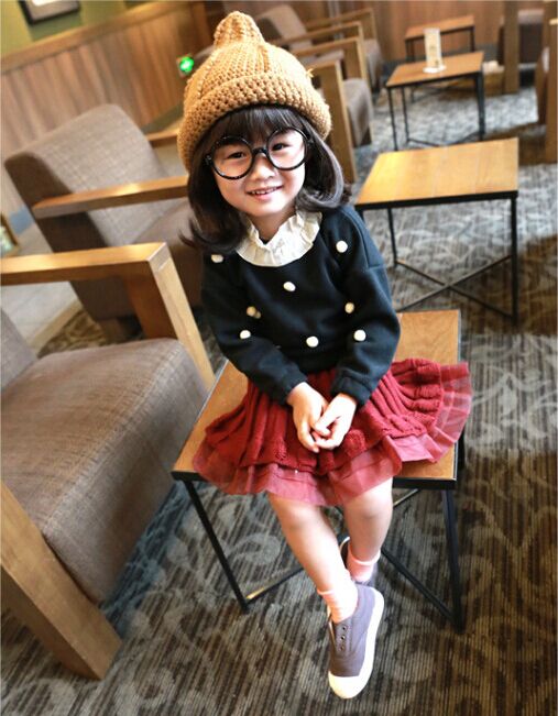 2018秋冬針織裙毛線裙兒童半身裙子女孩腰裙童裙高腰珍珠紅色黑色在類目 童裝/嬰兒裝/親子裝, 裙子(新), 半身裙中 - 來自Buy2taobao.com提供專業的淘寶代購服務