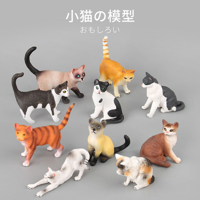 宠物猫咪玩具模型摆件 高仿真各种家猫小猫塑胶橡胶硅胶手办玩偶