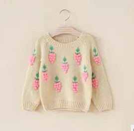 Korean children girl three-dimensional manual Crochet three-dimensional grape T-shirts sweater knitting Sweaterin the Children/Baby/Family fitted , Sweaters/Knitwear category - from Buy2taobao.com to provide professional Taobao agent buy service